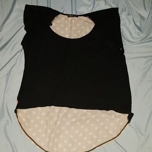 High low polka dot top